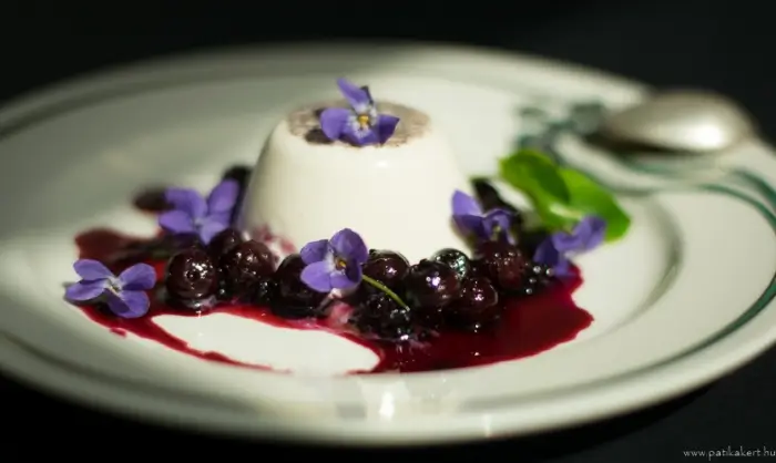 Panna cotta ibolyával és fekete bogyósokkal – antocián bomba, finom krémmel